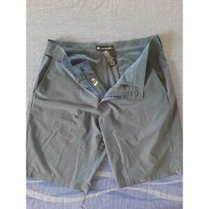 TravisMathew Mens 34 Blue Gray Micro Stripe Golf Performance Shorts Stretch 9157